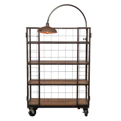 Image of Edison Back Bar Cart with Antique Light